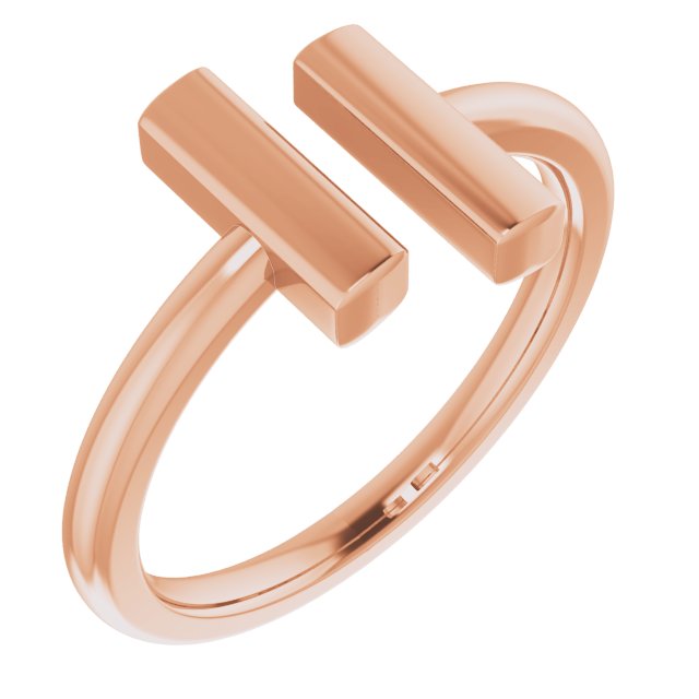 14K Rose Vertical Bar Ring