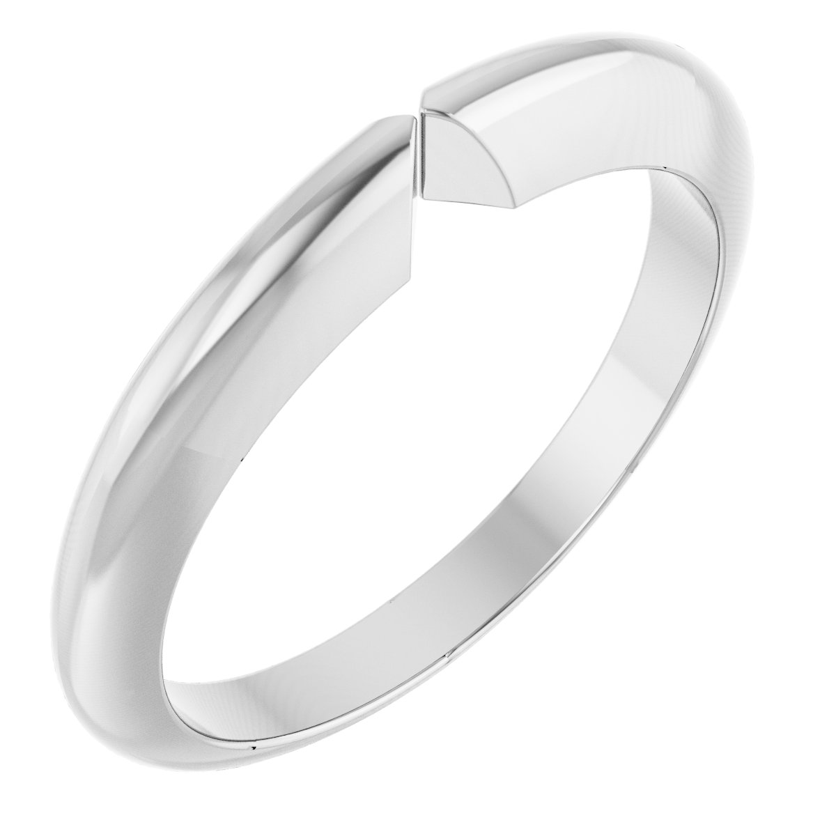 Palladium Heavy Pinched Half-Round Shank for 4-Prong Setting