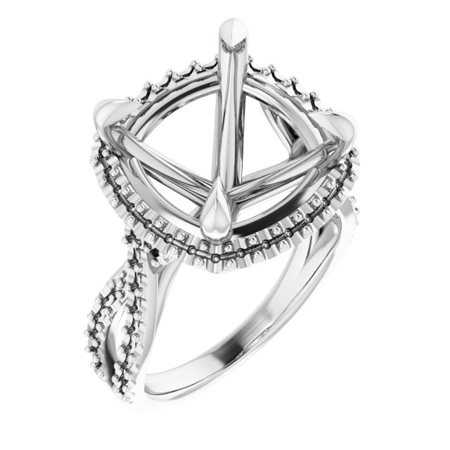 Halo-Style Criss-Cross Engagement Ring