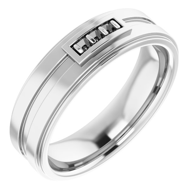 Grooved Three-Stone Band