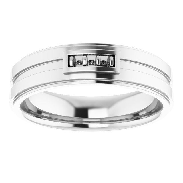 Grooved Three-Stone Band