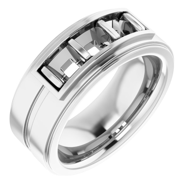 Continuum Sterling Silver 4 mm Square Mens Band Mounting