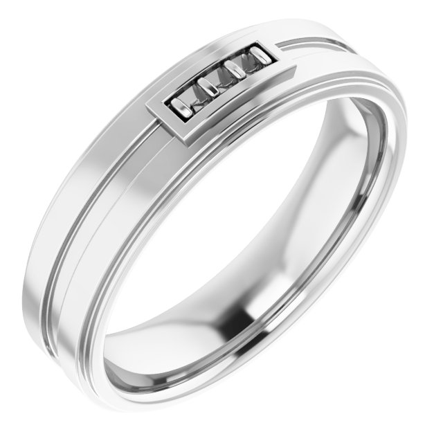 Grooved Three-Stone Band