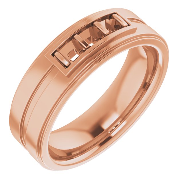 14K Rose 2.75 mm Square 3/8 CTW Diamond Band