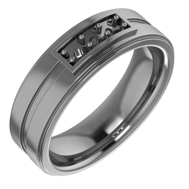 9868 / Neosadený / Sterling Silver / Square / 1.25 X 1.25 Mm / 7 / Polished / Mens Ring Mounting