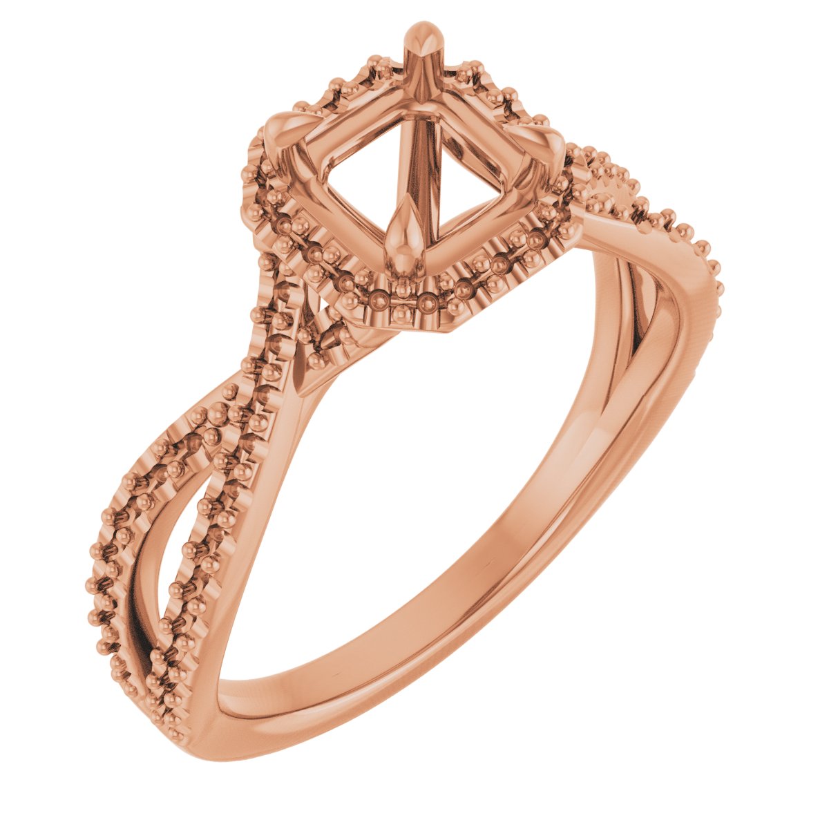 Halo-Style Criss-Cross Engagement Ring