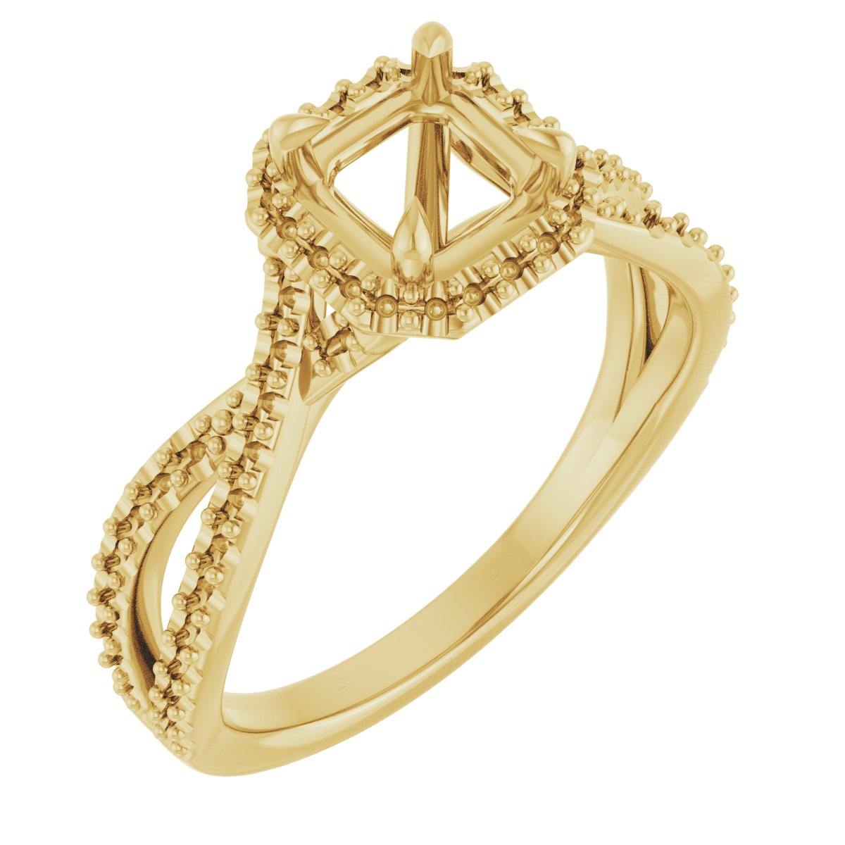 Halo-Style Criss-Cross Engagement Ring