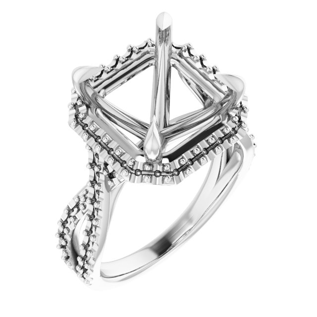 Halo-Style Criss-Cross Engagement Ring