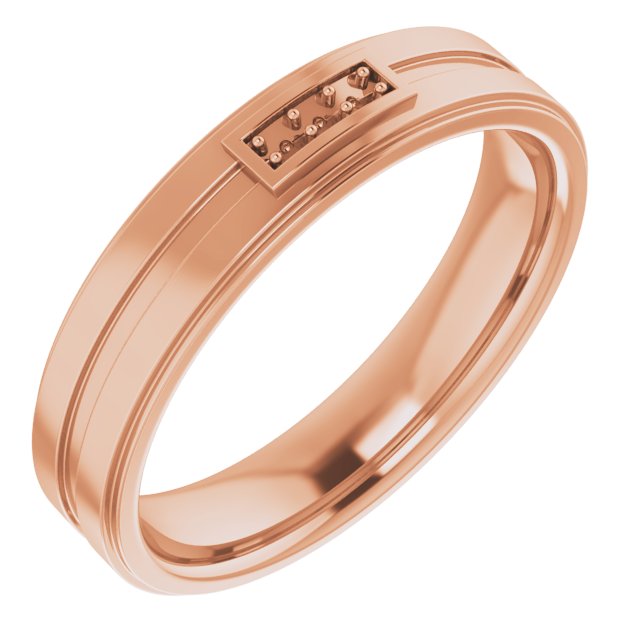 10K Rose 1.7 mm Round Mens Band Mounting