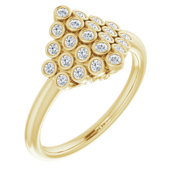 bezel-set diamond cluster ring