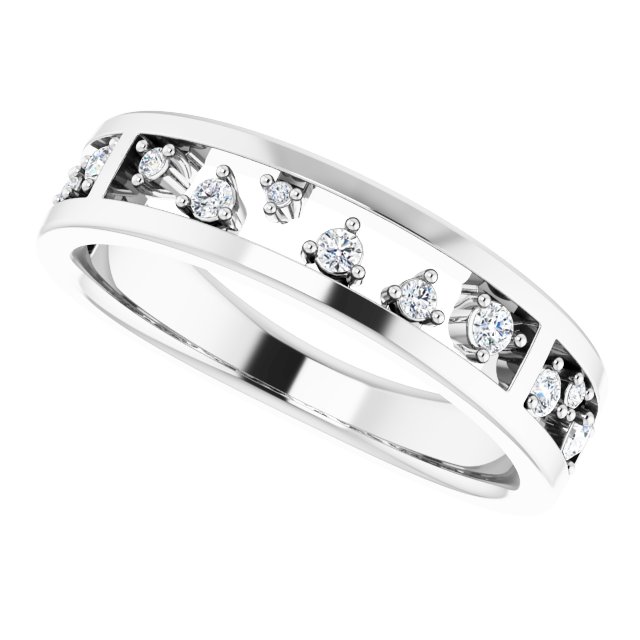 14K White 1/5 CTW Natural Diamond Stackable Ring