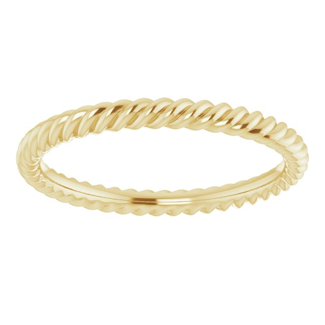 14K Yellow 2 mm Skinny Rope Band Size 5