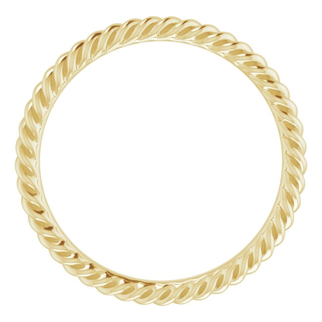 14K Yellow 2 mm Skinny Rope Band Size 5