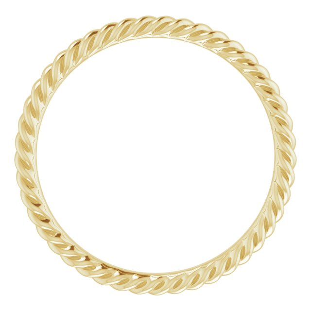 14K Yellow 2 mm Skinny Rope Band Size 7