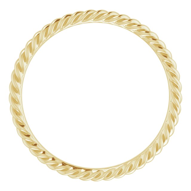 14K Yellow 2 mm Skinny Rope Band Size 8