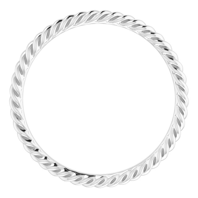 Continuum Sterling Silver 2 mm Skinny Rope Band Size 7.5