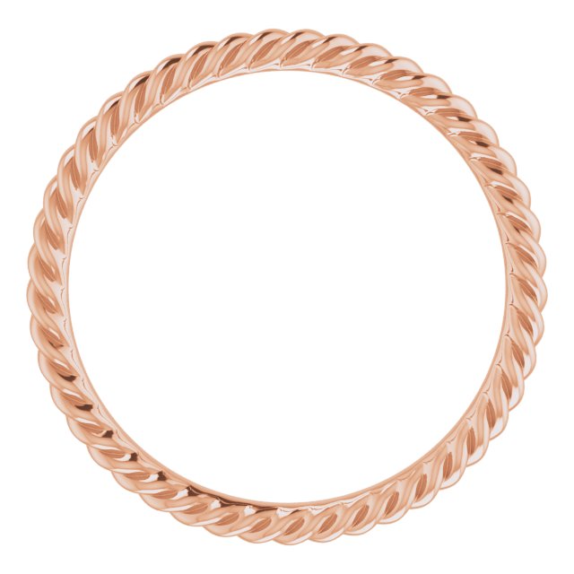 14K Rose 2 mm Skinny Rope Band Size 6.5