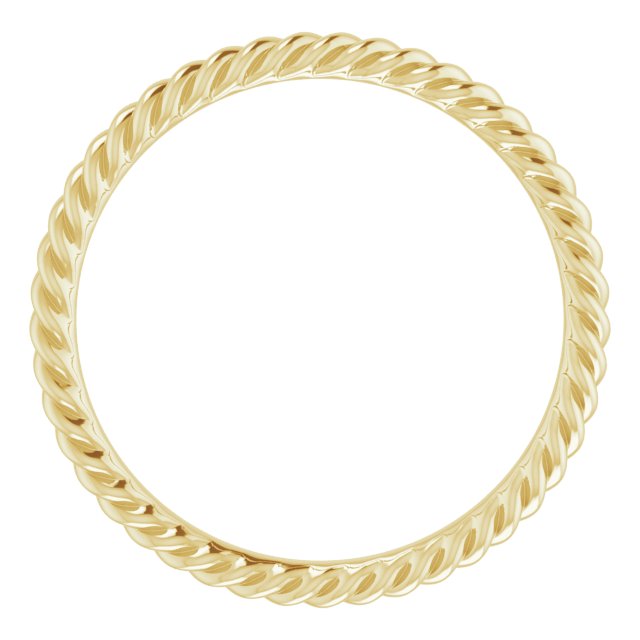 14K Yellow 2 mm Skinny Rope Band Size 6.5