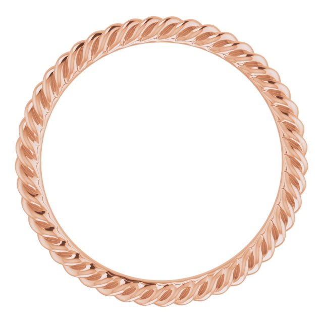 14K Rose 2 mm Skinny Rope Band Size 4