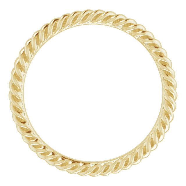18K Yellow 2 mm Skinny Rope Band Size 4