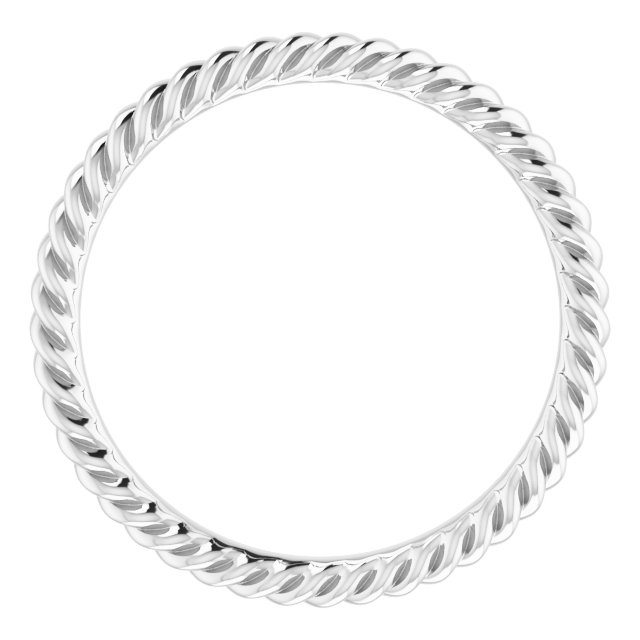 Continuum Sterling Silver 2 mm Skinny Rope Band Size 4.5