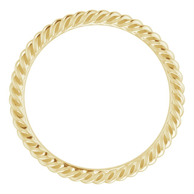 18K Yellow 2 mm Skinny Rope Band Size 4.5