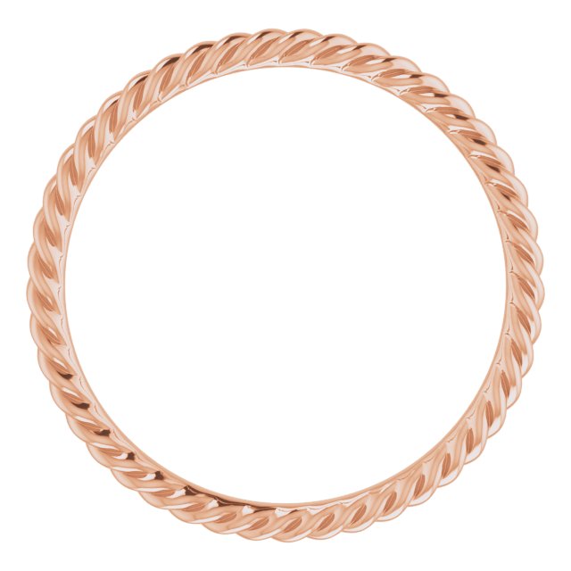 14K Rose 2 mm Skinny Rope Band Size 8.5
