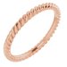 18K Rose 2 mm Skinny Rope Band Size 5