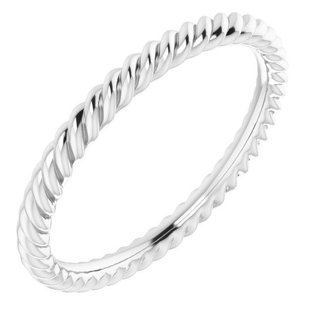 Continuum Sterling Silver 2 mm Skinny Rope Band Size 5