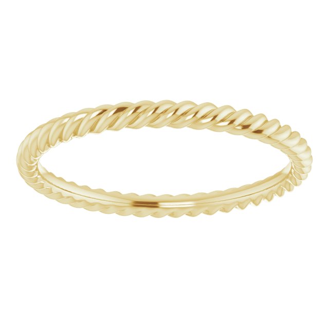 14K Yellow 2 mm Skinny Rope Band Size 8