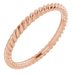 18K Rose 2 mm Skinny Rope Band Size 5.5