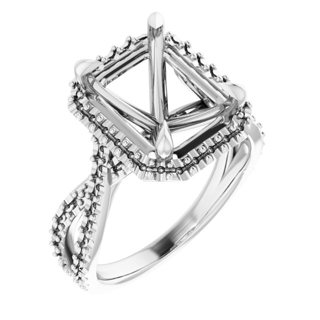 Halo-Style Criss-Cross Engagement Ring