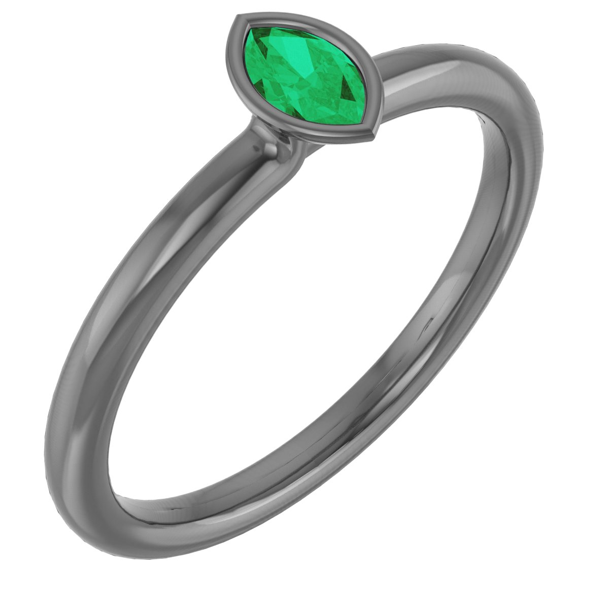 Platinum Emerald Stackable Ring Ref. 17073433
