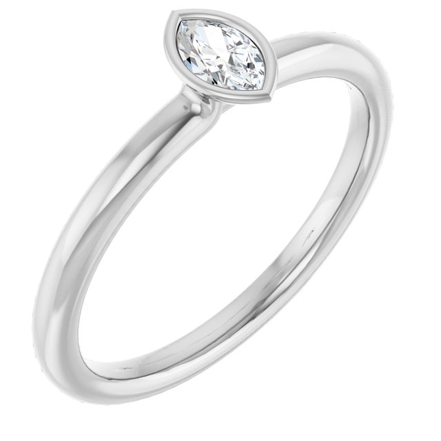 Sterling Silver Natural White Sapphire Stackable Ring