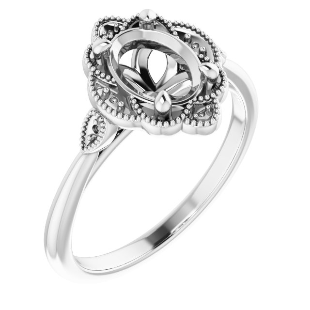 Accented Floral Engagement Ring or Band