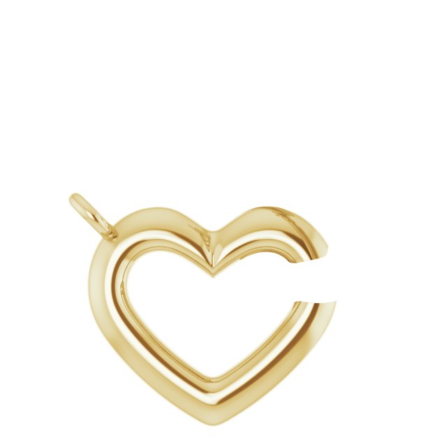 14K Yellow/White 9.22x7.93 mm Interlocking Heart Necklace Center