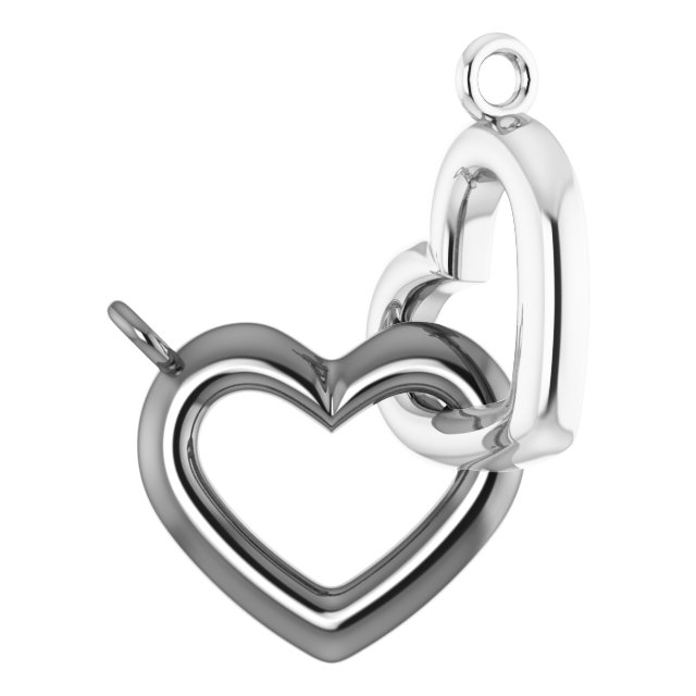 14K Rose/White 9.22x7.93 mm Interlocking Heart Necklace Center