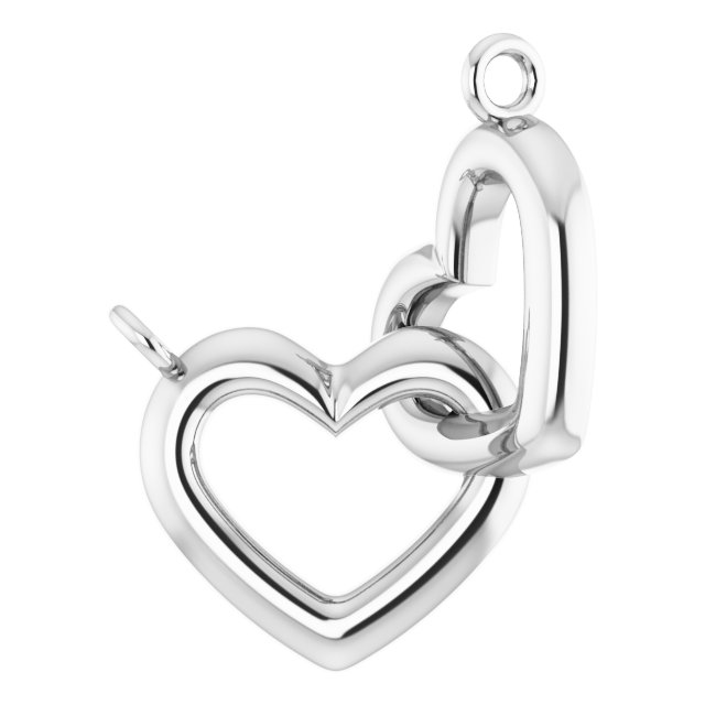 Sterling Silver 9.22x7.93 mm Interlocking Heart Necklace Center