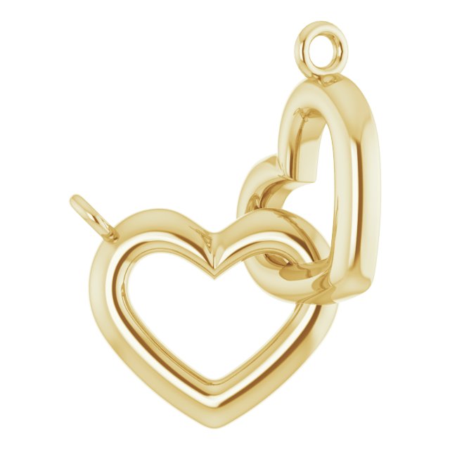 10K Yellow 9.22x7.93 mm Interlocking Heart Necklace Center