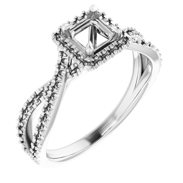 Halo-Style Criss-Cross Engagement Ring