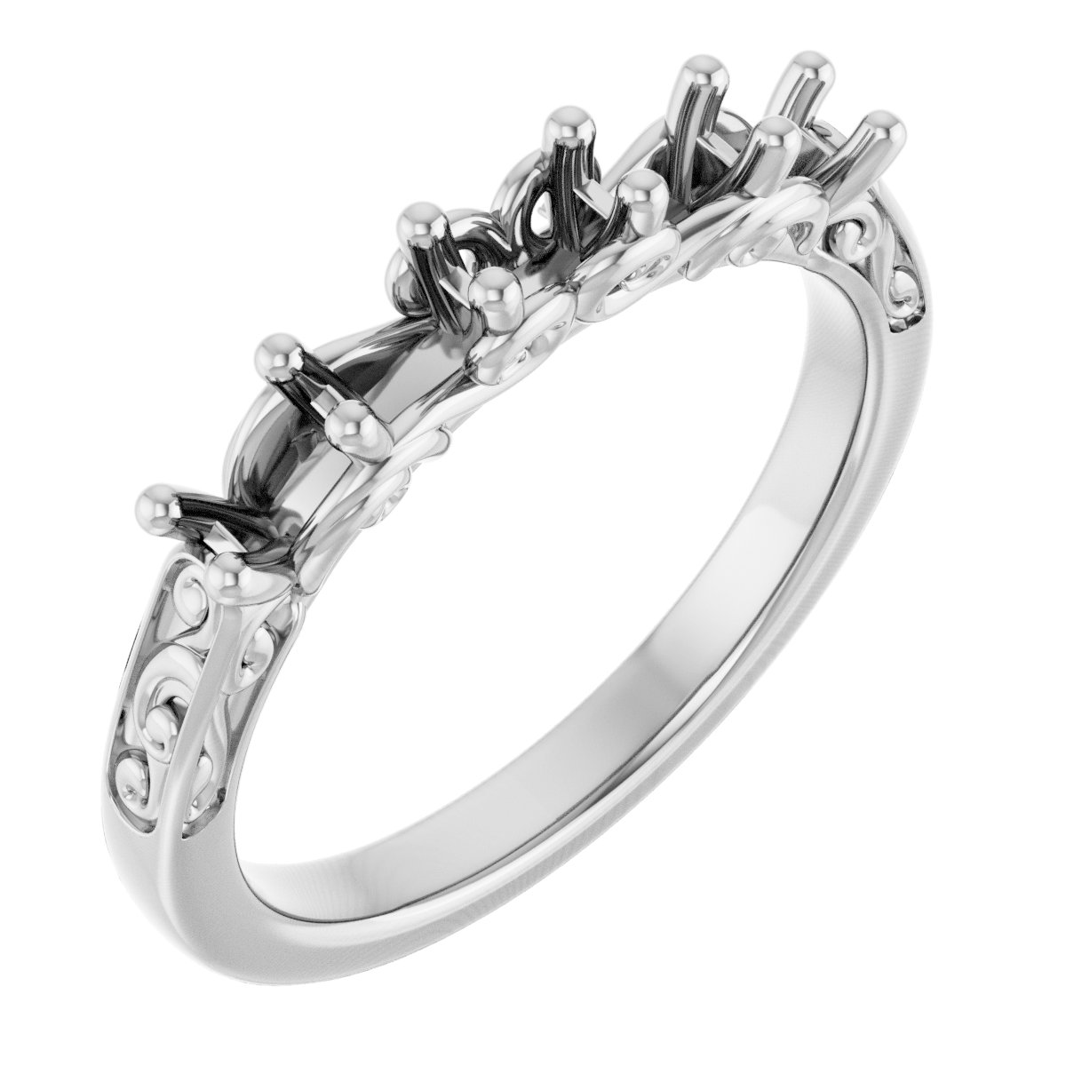 Five-Stone Sculptural Anniversary Band