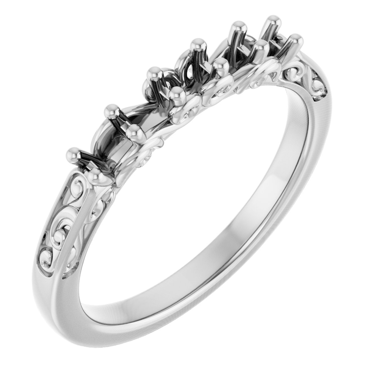 14K White 3/8 CTW Natural Diamond Anniversary Band