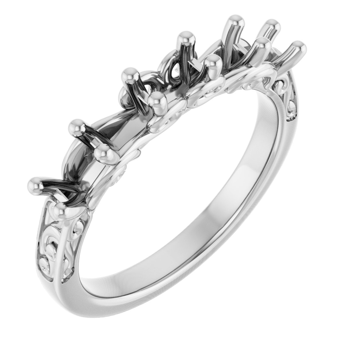 Five-Stone Sculptural Anniversary Band