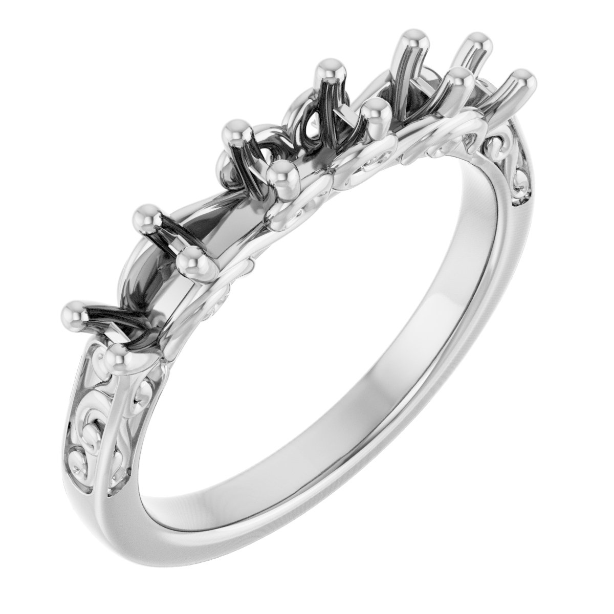Five-Stone Sculptural Anniversary Band