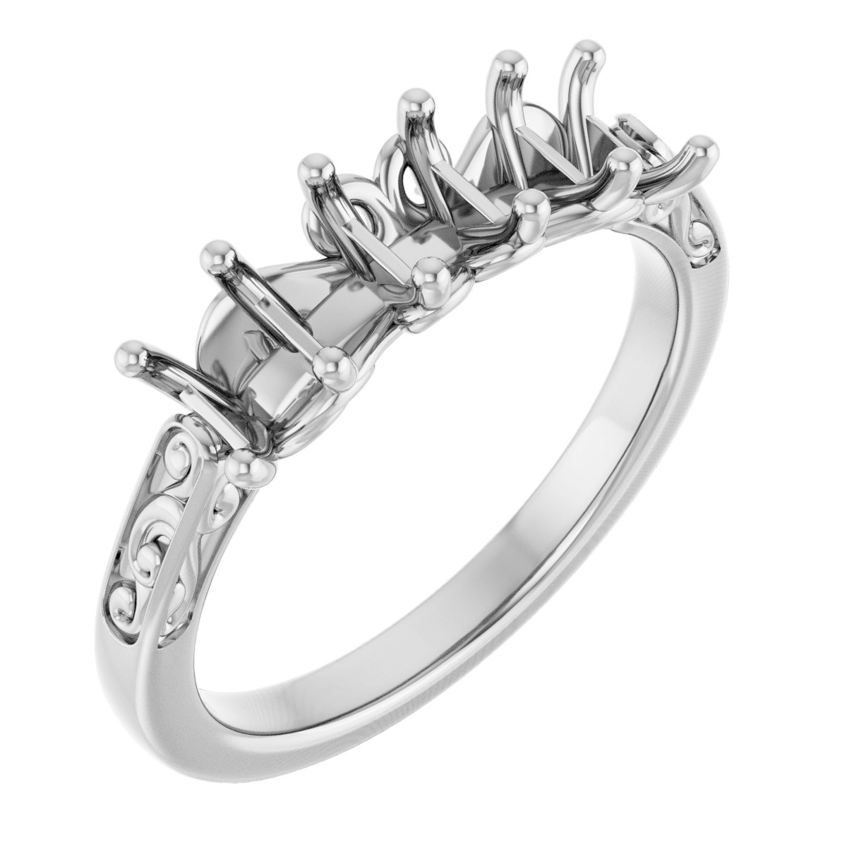 Five-Stone Sculptural Anniversary Band