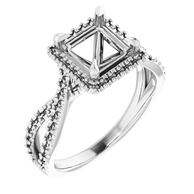 Halo-Style Criss-Cross Engagement Ring