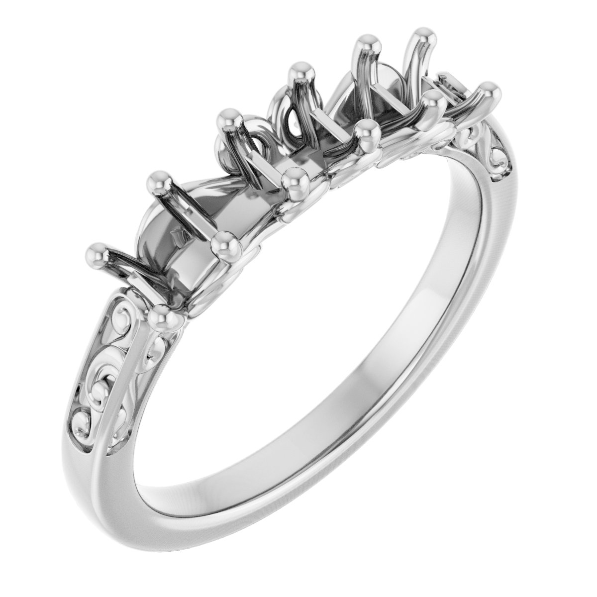 Five-Stone Sculptural Anniversary Band