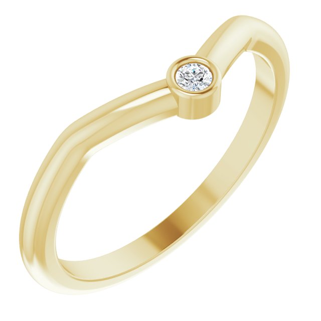 14K Yellow .03 CT  Diamond Stackable Ring