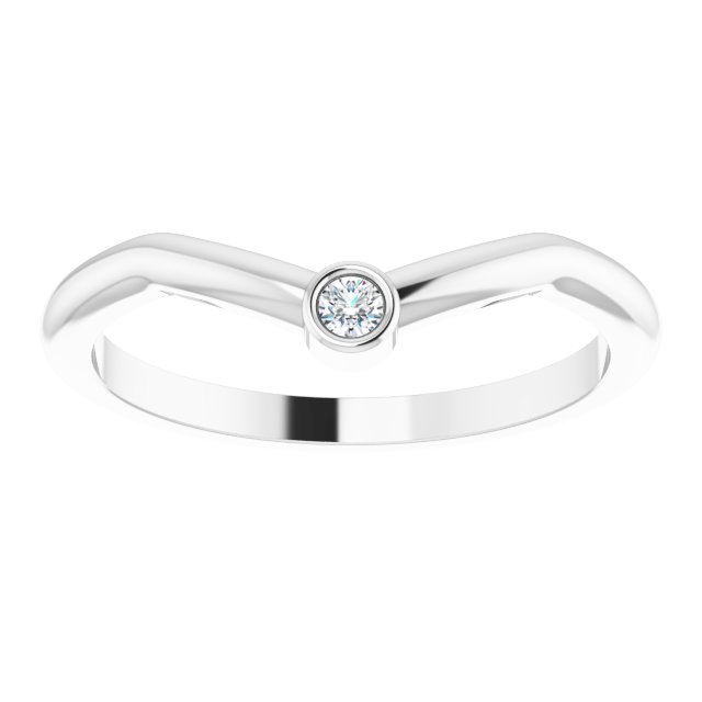 14K White .03 CT Natural Diamond Stackable 