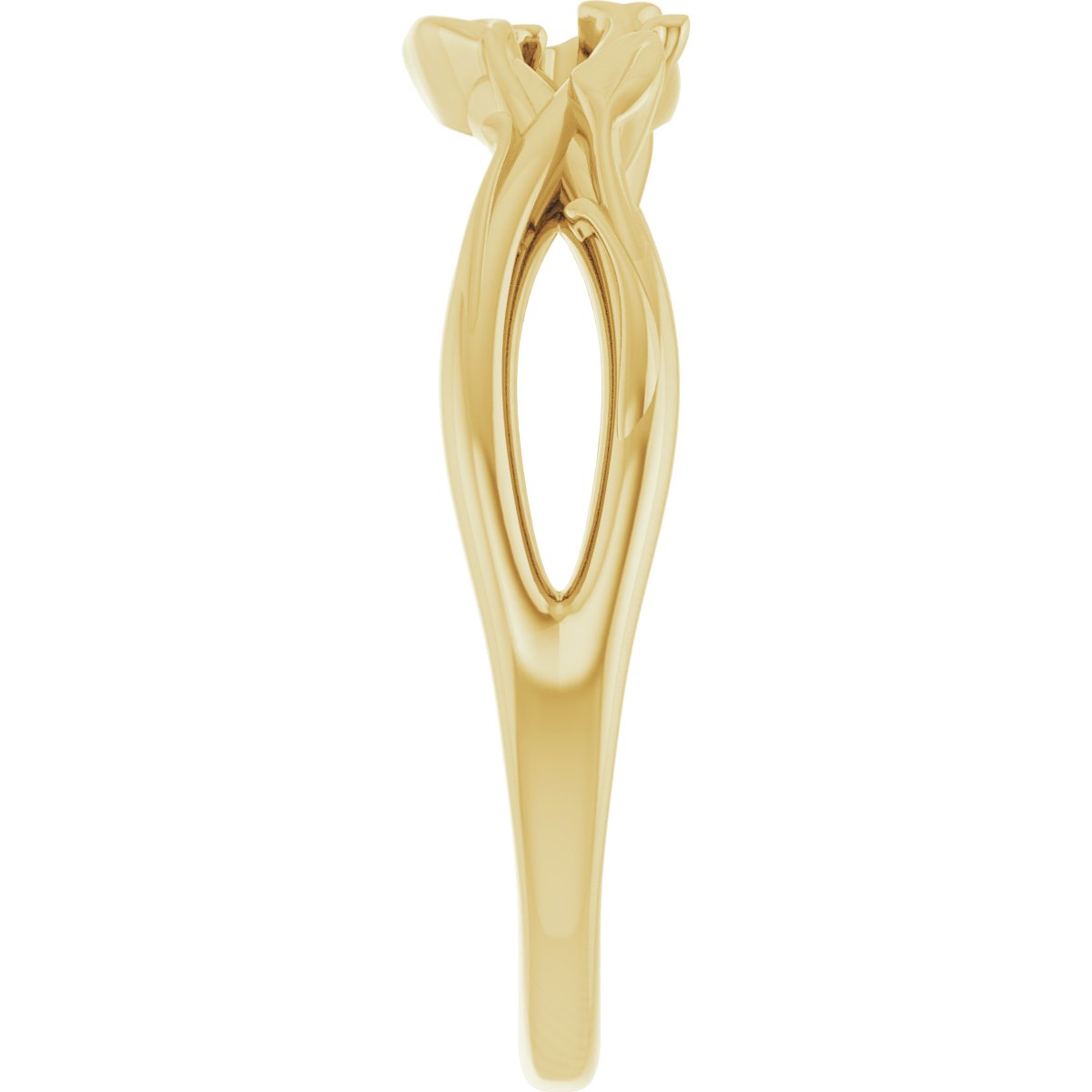 14K Yellow Intertwined Leaf Ring